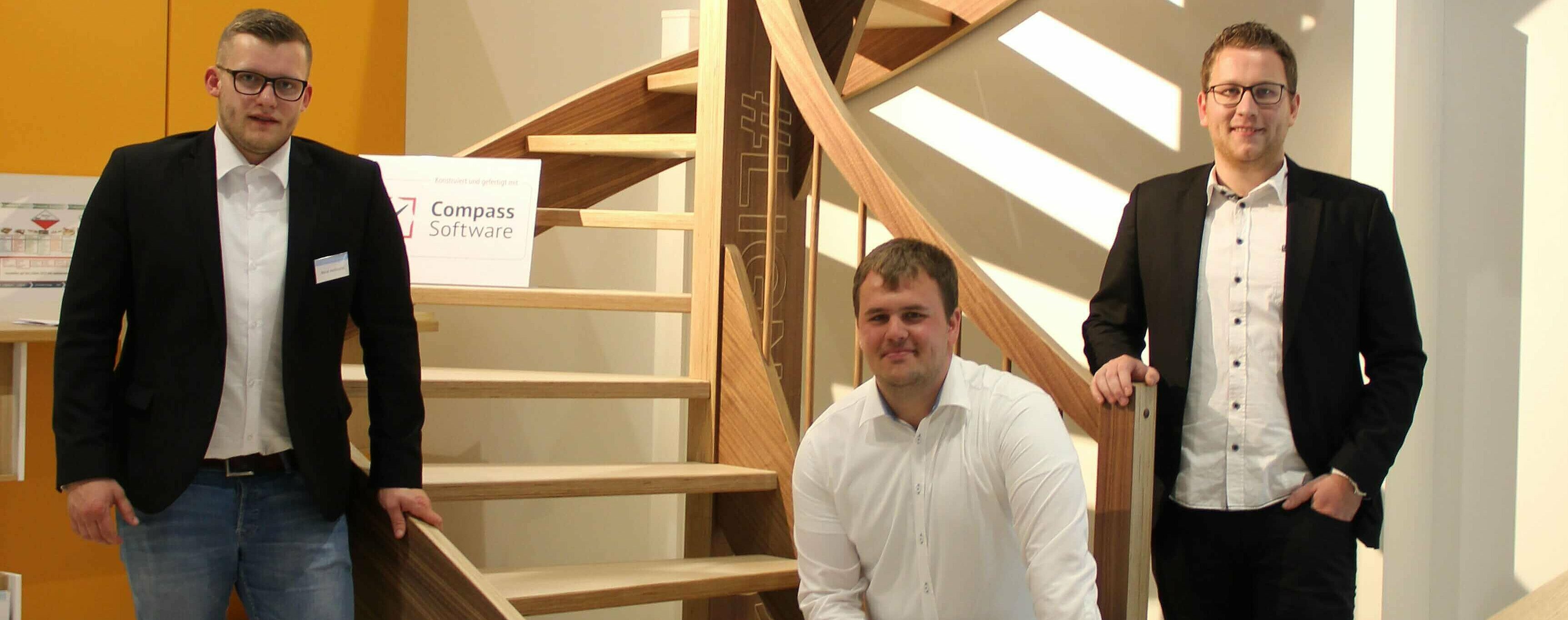 Compass Software Studenten der Fachschule Holztechnik in Melle fertigen Treppe im Rahmen ihrer Technikerarbeit
