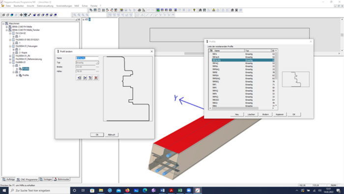 Compass Software importiert alle Daten aus dem externen Fensterbauprogramm und bereitet sie für die CNC-Maschine auf. 