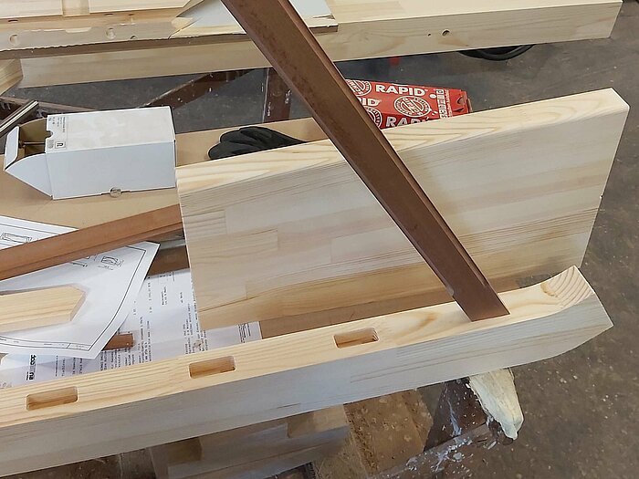 Stair components perfectly fit into each other